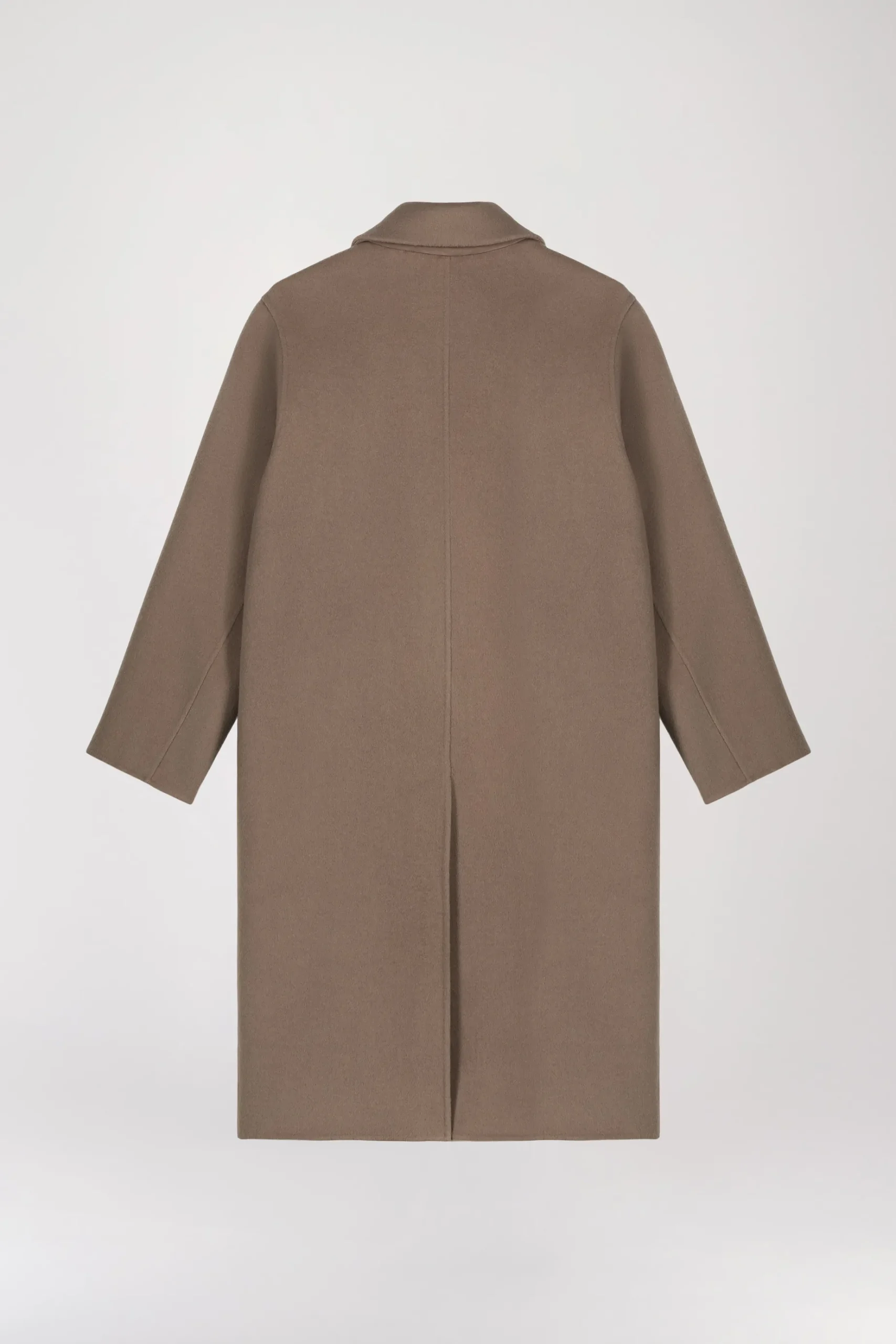 Manteau long brodé taupe moyen