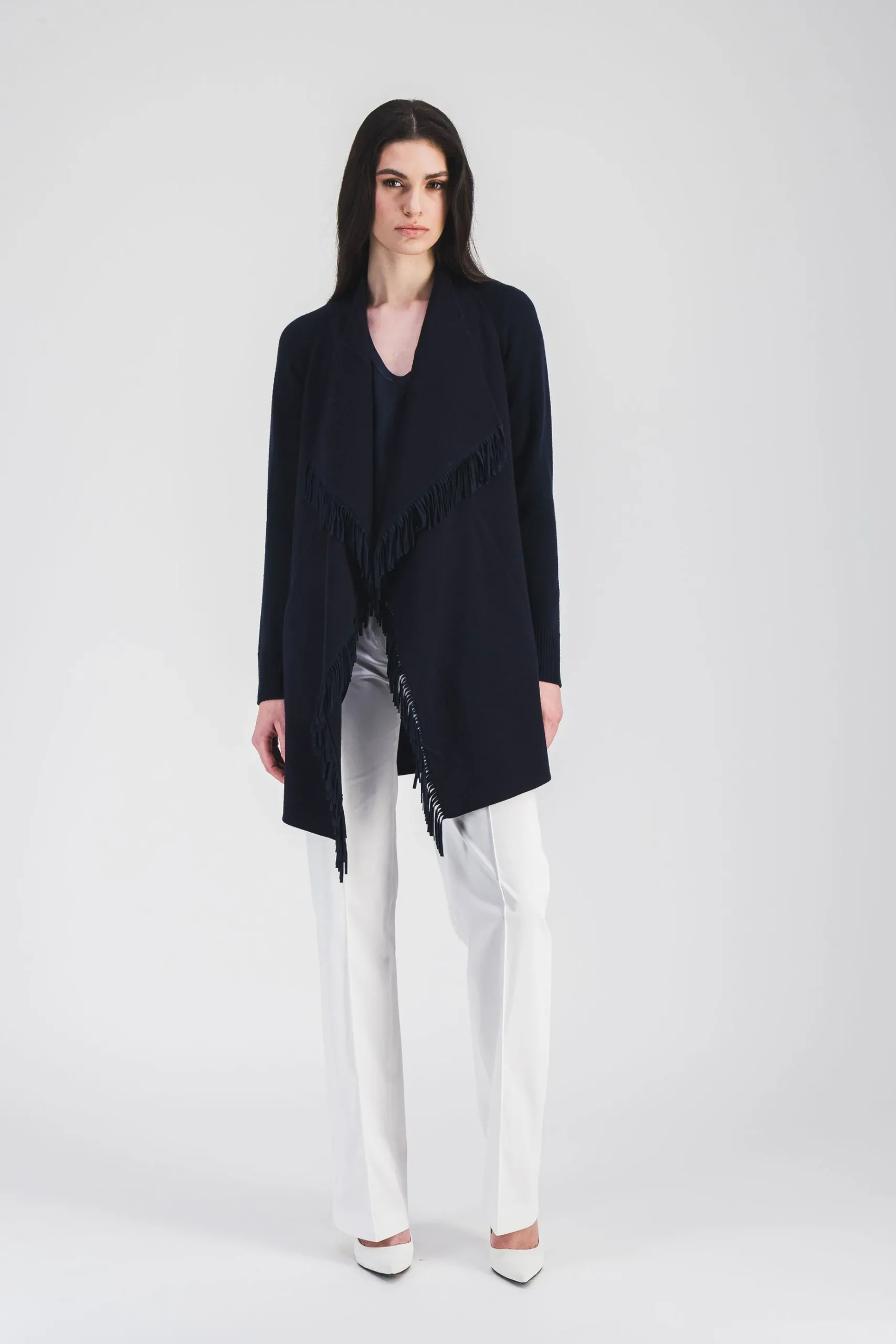 Blouse en soie marine