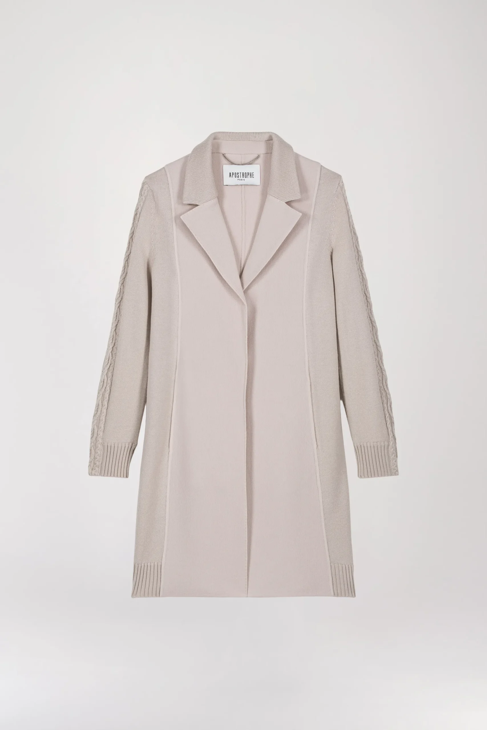 Manteau mi-long côtelé beton