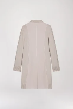 Manteau mi-long côtelé beton