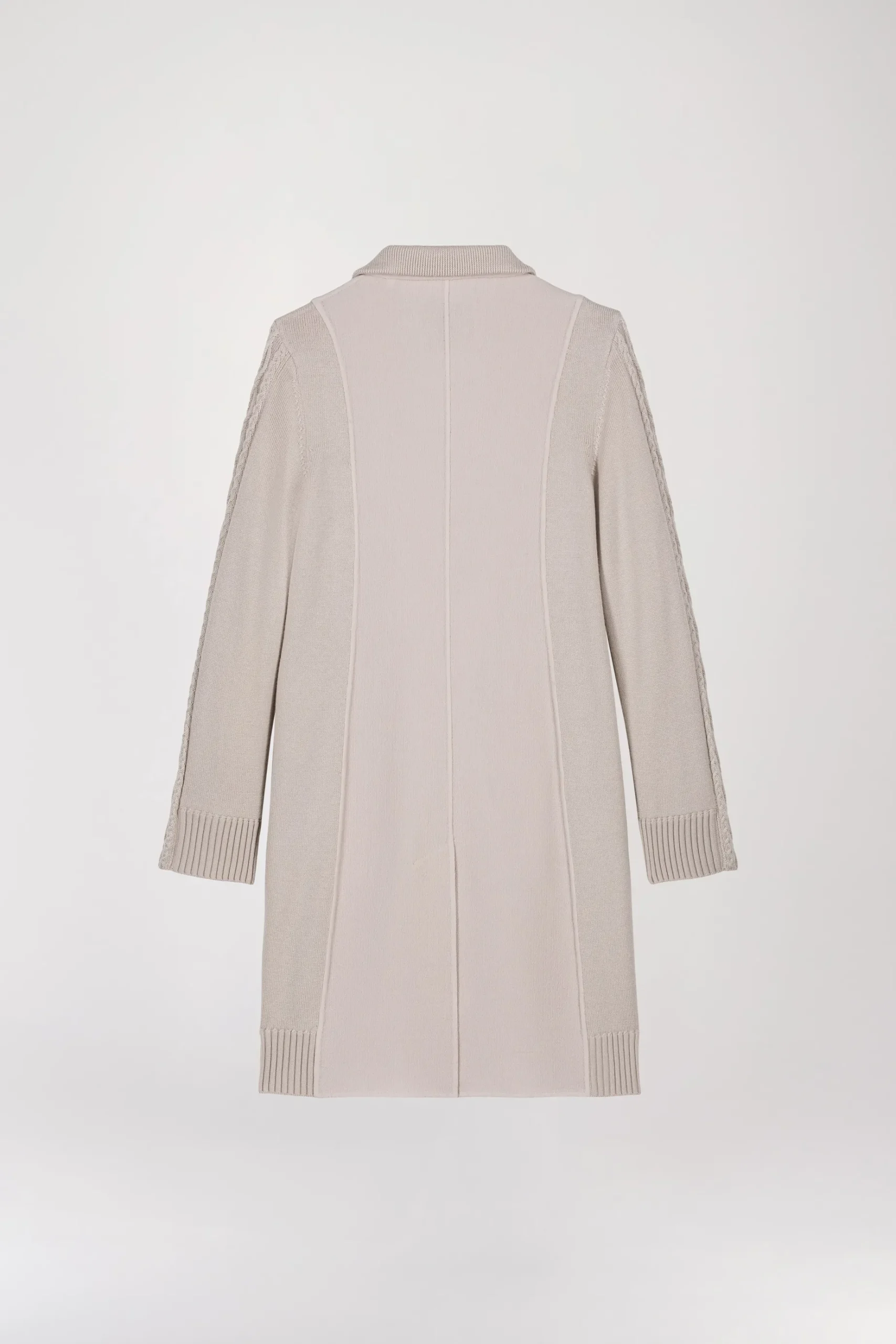 Manteau mi-long côtelé beton