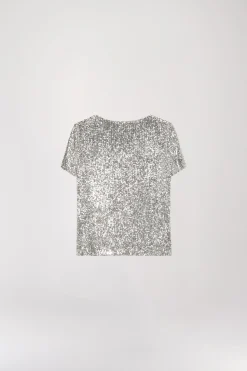 Top à sequins argent
