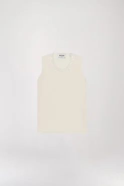 Tricot pailletés blanc casse