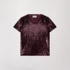 T-shirt à sequins grenat