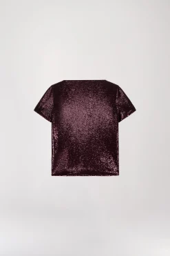 T-shirt à sequins grenat