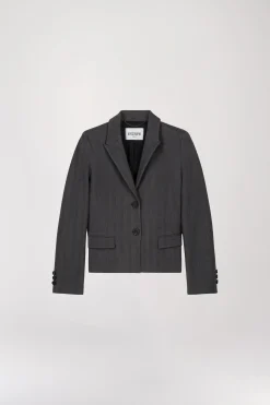 Veste Courte Gris Moyen