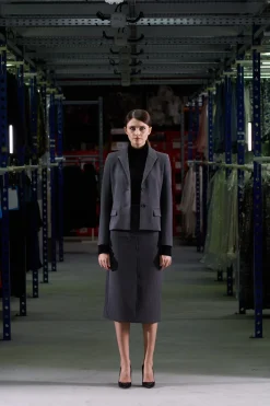 Veste Courte Gris Moyen