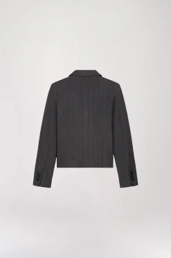 Veste Courte Gris Moyen